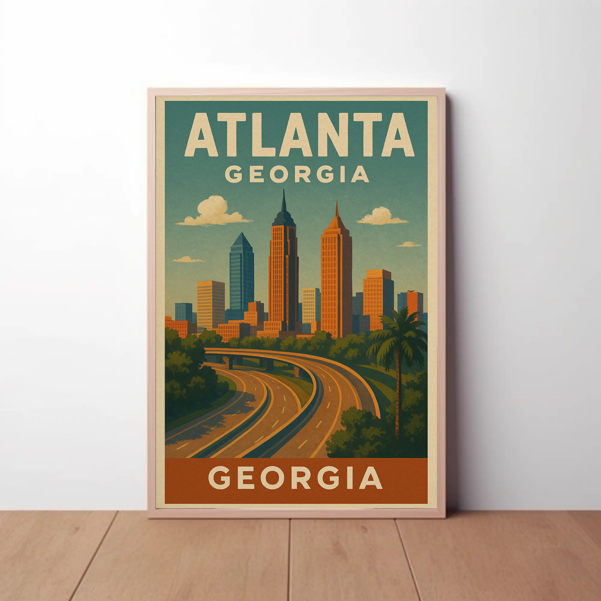 Atlanta Cityscape Vintage Charm Travel Poster PosterGoat