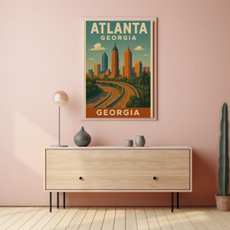 Atlanta Cityscape Vintage Charm Travel Poster PosterGoat