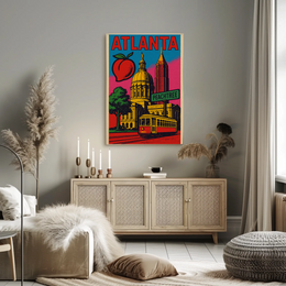 Atlanta Peachtree Vintage Style Travel Poster PosterGoat