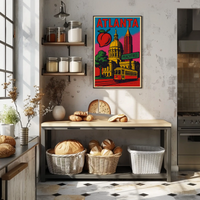 Atlanta Peachtree Vintage Style Travel Poster PosterGoat