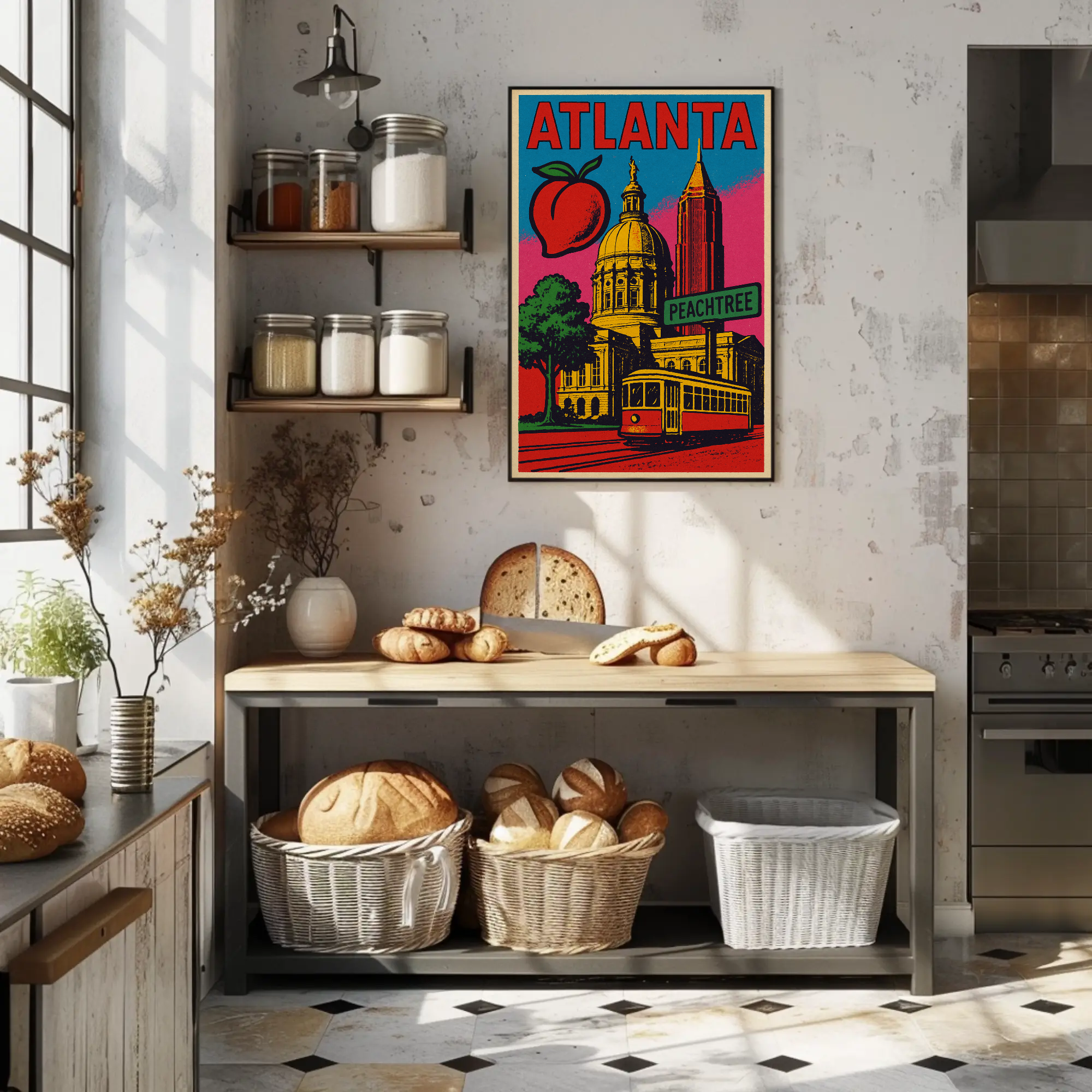 Atlanta Peachtree Vintage Style Travel Poster PosterGoat
