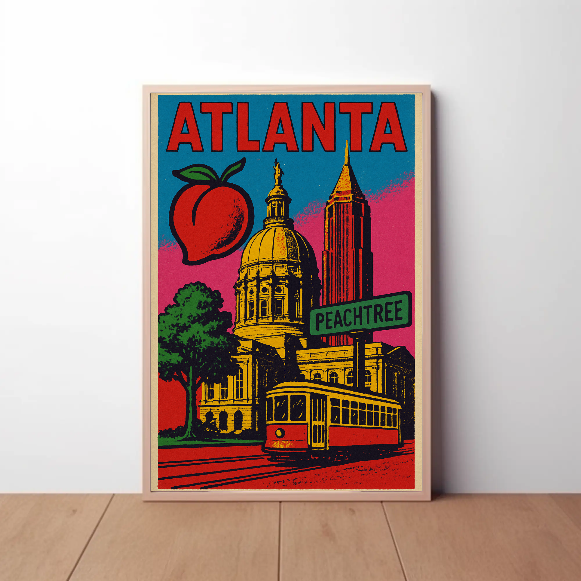 Atlanta Peachtree Vintage Style Travel Poster PosterGoat