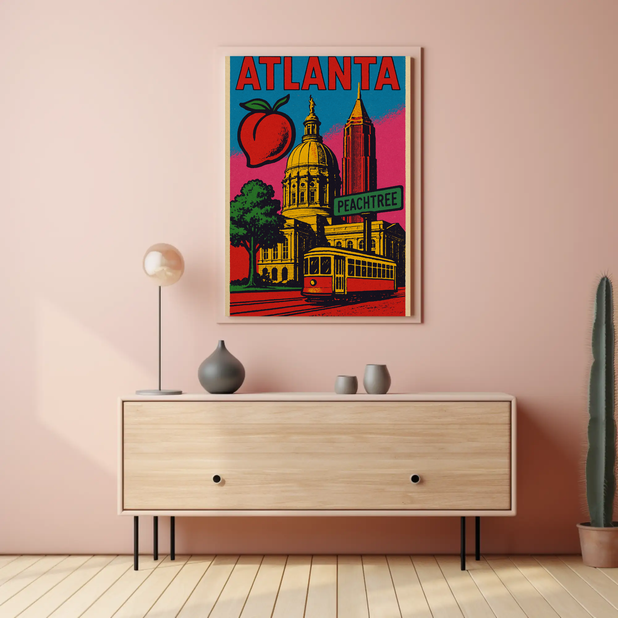 Atlanta Peachtree Vintage Style Travel Poster PosterGoat