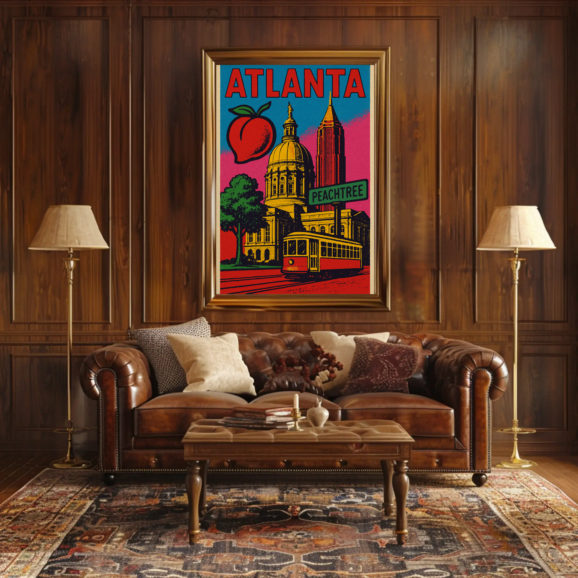 Atlanta Peachtree Vintage Style Travel Poster PosterGoat