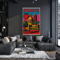 Atlanta Peachtree Vintage Style Travel Poster PosterGoat