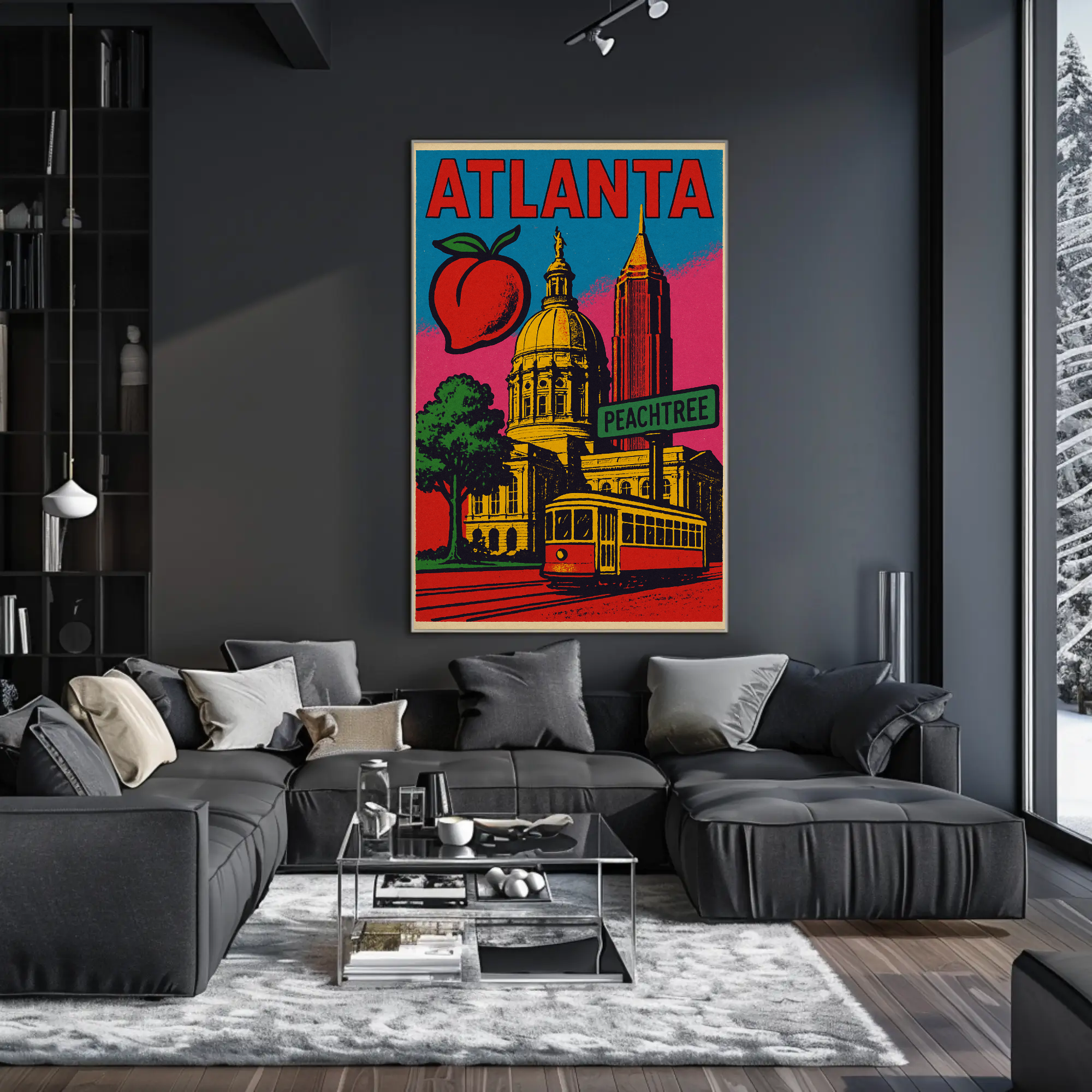 Atlanta Peachtree Vintage Style Travel Poster PosterGoat
