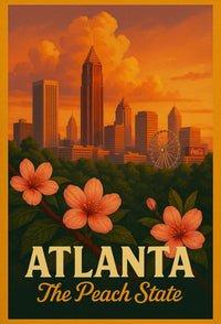 Atlanta Skyline Peach State Travel Poster PosterGoat