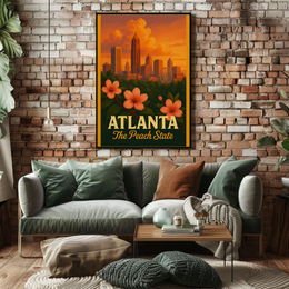 Atlanta Skyline Peach State Travel Poster PosterGoat