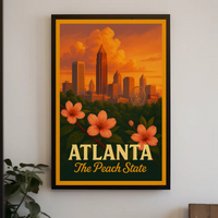 Atlanta Skyline Peach State Travel Poster PosterGoat
