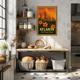Atlanta Skyline Peach State Travel Poster PosterGoat