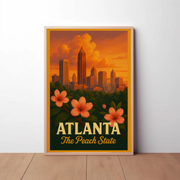 Atlanta Skyline Peach State Travel Poster PosterGoat