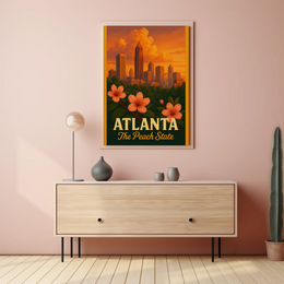 Atlanta Skyline Peach State Travel Poster PosterGoat