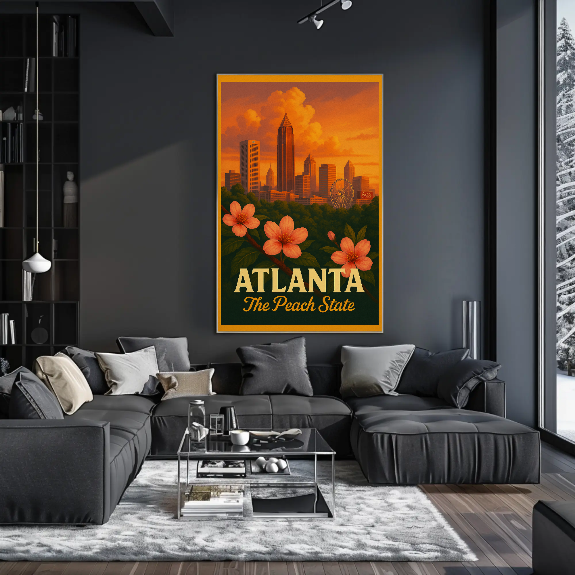 Atlanta Skyline Peach State Travel Poster PosterGoat