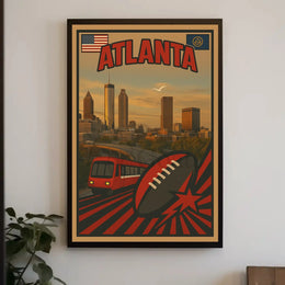 Atlanta Skyline Retro Sports Tribute Sports Poster PosterGoat