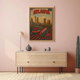 Atlanta Skyline Retro Sports Tribute Sports Poster PosterGoat