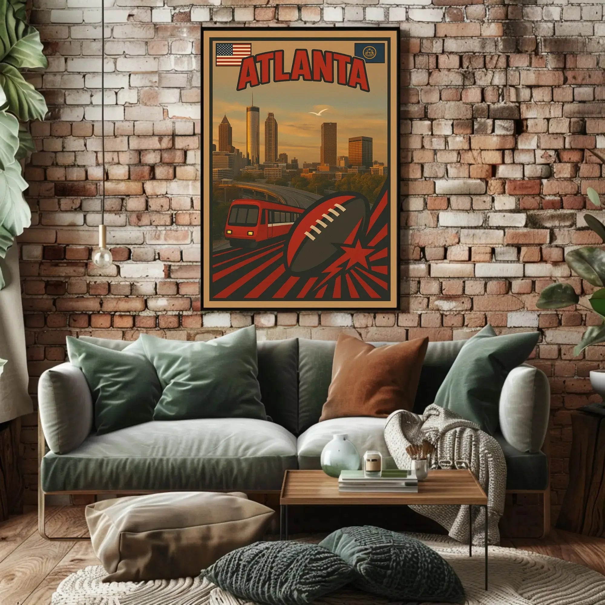 Atlanta Skyline Retro Sports Tribute Sports Poster PosterGoat