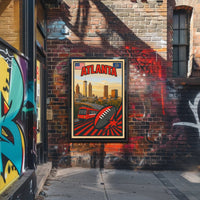 Atlanta Skyline and Sports Tribute Poster PosterGoat