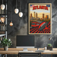Atlanta Skyline and Sports Tribute Poster PosterGoat