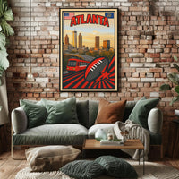 Atlanta Skyline and Sports Tribute Poster PosterGoat