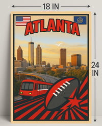 Atlanta Skyline and Sports Tribute Poster PosterGoat