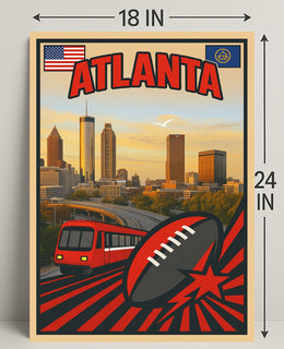 Atlanta Skyline and Sports Tribute Poster PosterGoat