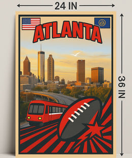 Atlanta Skyline and Sports Tribute Poster PosterGoat