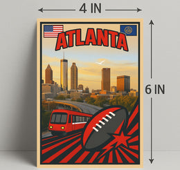 Atlanta Skyline and Sports Tribute Poster PosterGoat