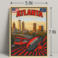 Atlanta Skyline and Sports Tribute Poster PosterGoat