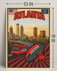 Atlanta Skyline and Sports Tribute Poster PosterGoat