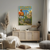 Atlanta's Vibrant Retro Travel Art - Travel Poster PosterGoat