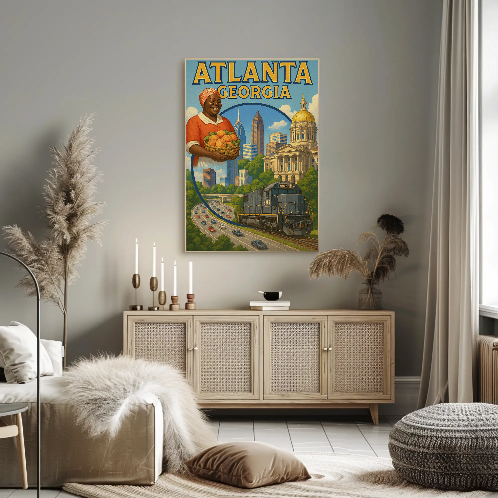 Atlanta's Vibrant Retro Travel Art - Travel Poster PosterGoat