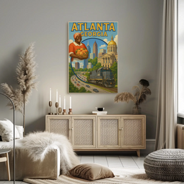 Atlanta's Vibrant Retro Travel Art - Travel Poster PosterGoat