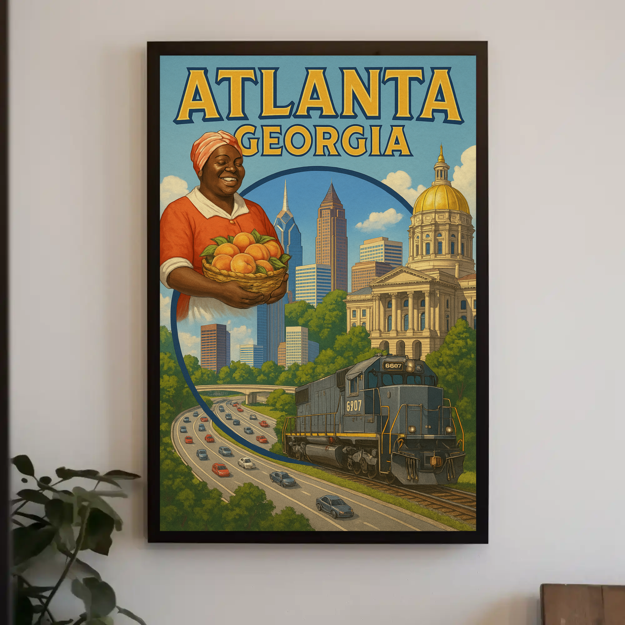 Atlanta's Vibrant Retro Travel Art - Travel Poster PosterGoat