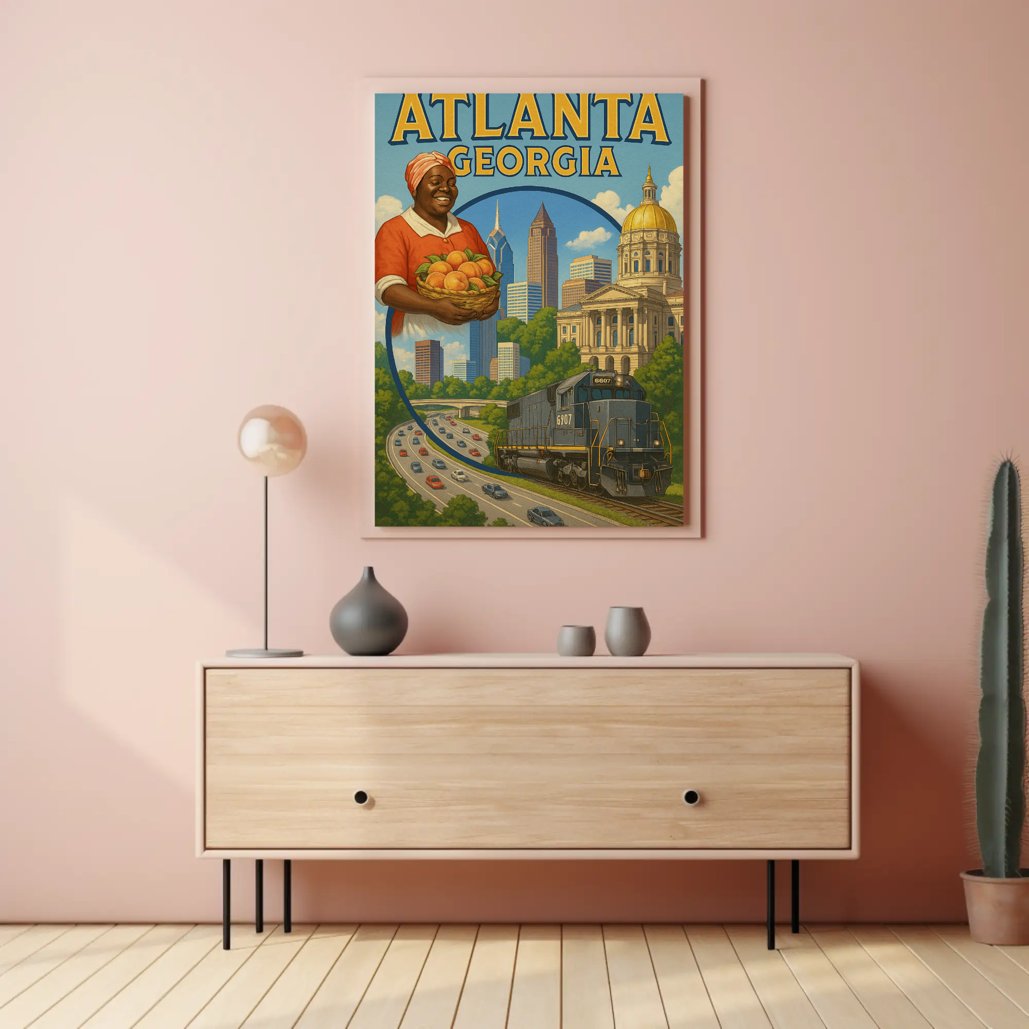 Atlanta's Vibrant Retro Travel Art - Travel Poster PosterGoat