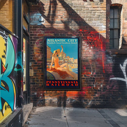 Atlantic City Beach Travel Poster PosterGoat