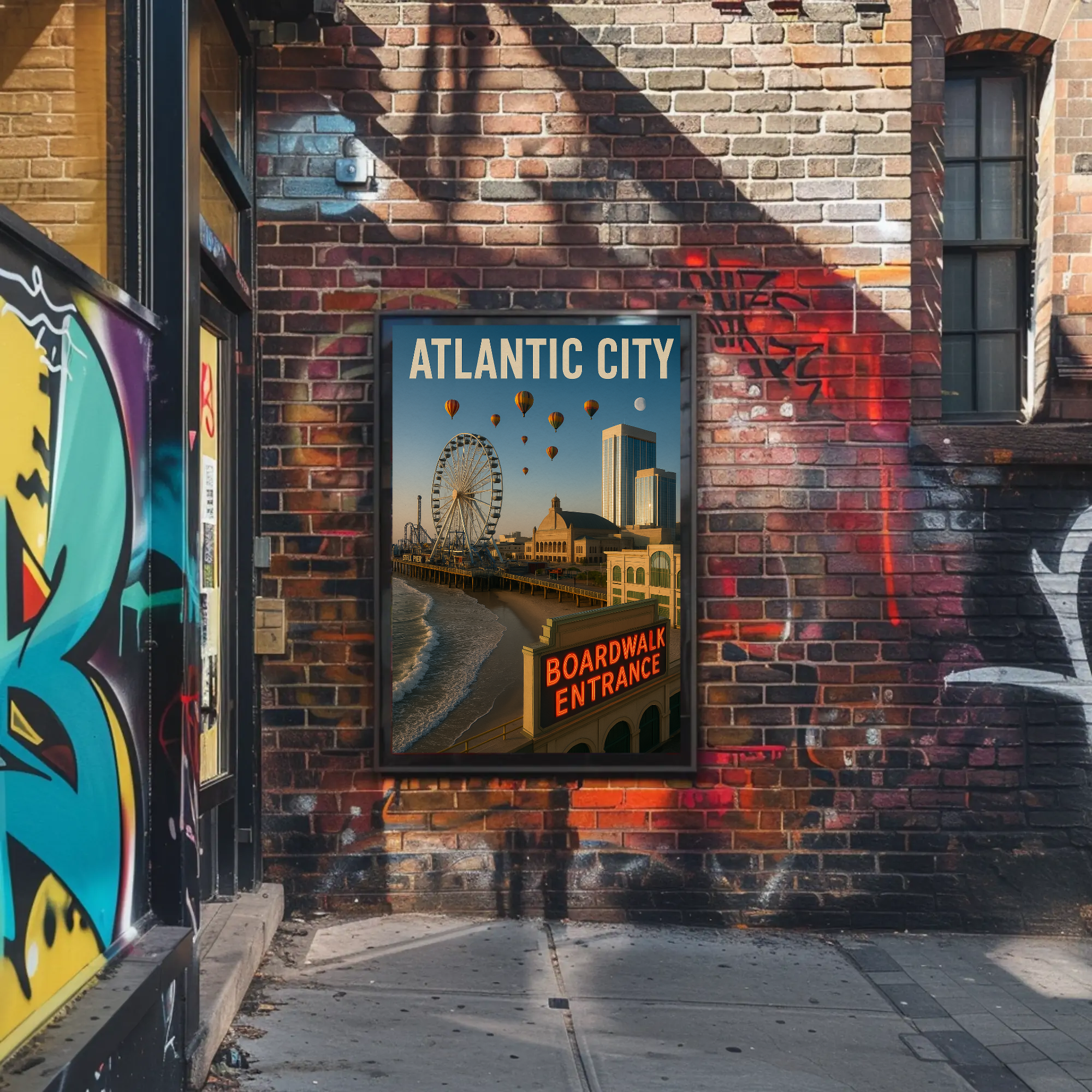 Atlantic City Boardwalk Nostalgia Travel Poster PosterGoat
