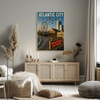 Atlantic City Boardwalk Nostalgia Travel Poster PosterGoat
