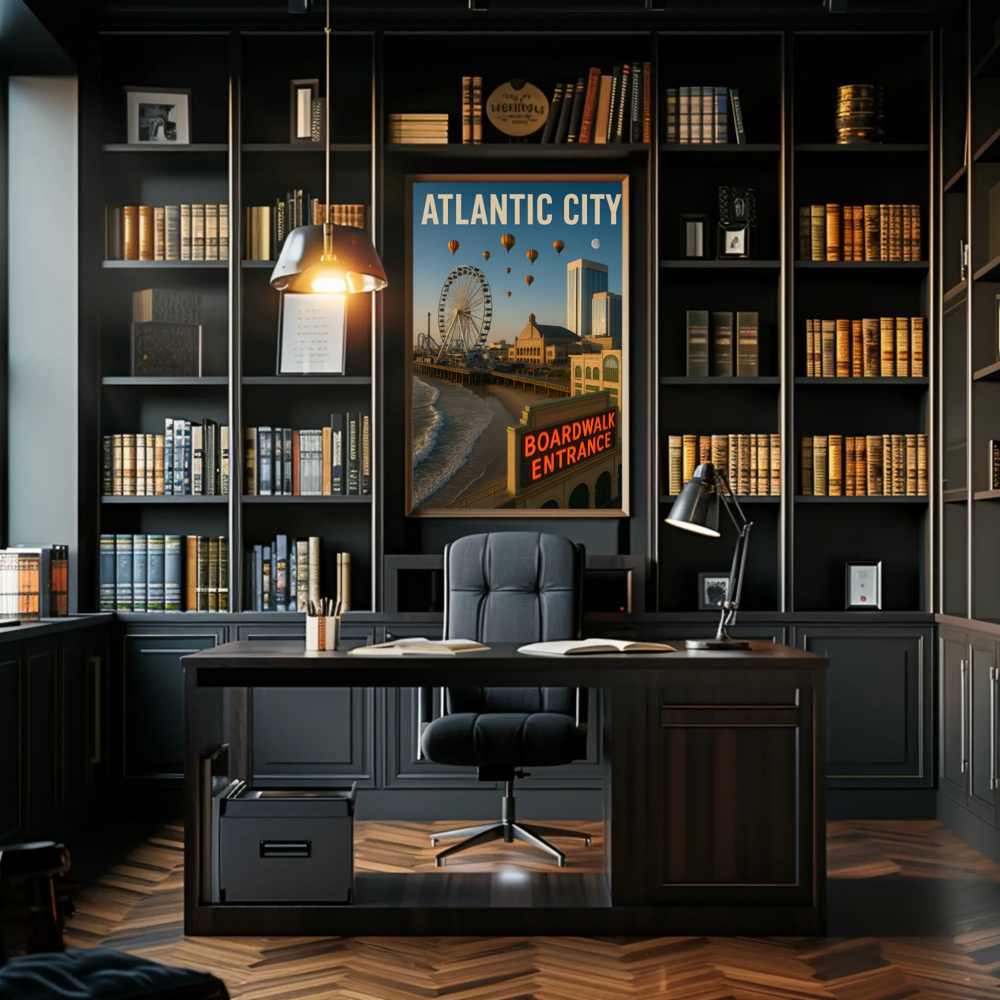 Atlantic City Boardwalk Nostalgia Travel Poster PosterGoat