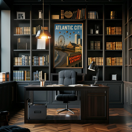 Atlantic City Boardwalk Nostalgia Travel Poster PosterGoat
