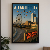 Atlantic City Boardwalk Nostalgia Travel Poster PosterGoat