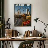 Atlantic City Boardwalk Nostalgia Travel Poster PosterGoat