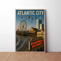 Atlantic City Boardwalk Nostalgia Travel Poster PosterGoat