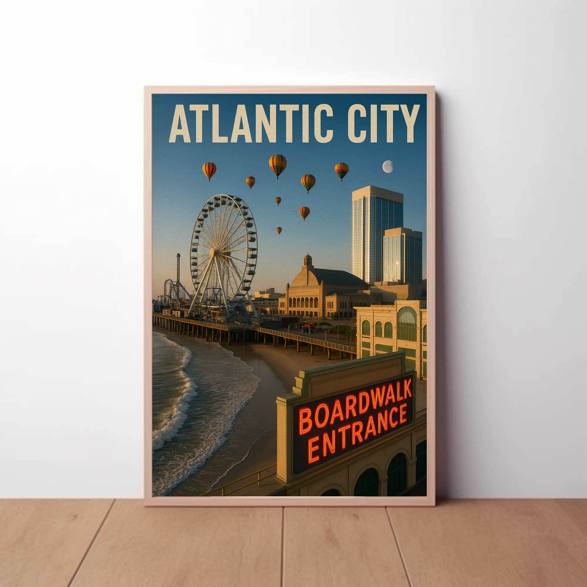 Atlantic City Boardwalk Nostalgia Travel Poster PosterGoat