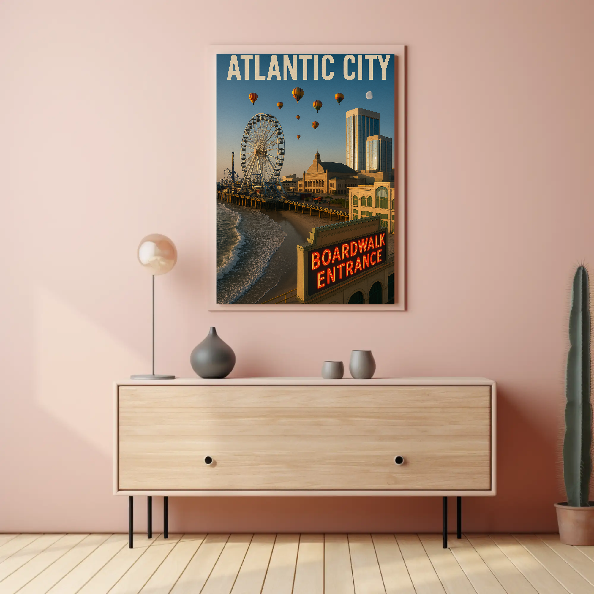 Atlantic City Boardwalk Nostalgia Travel Poster PosterGoat