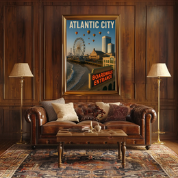Atlantic City Boardwalk Nostalgia Travel Poster PosterGoat