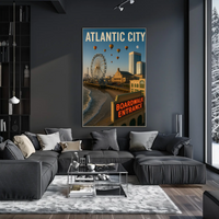 Atlantic City Boardwalk Nostalgia Travel Poster PosterGoat
