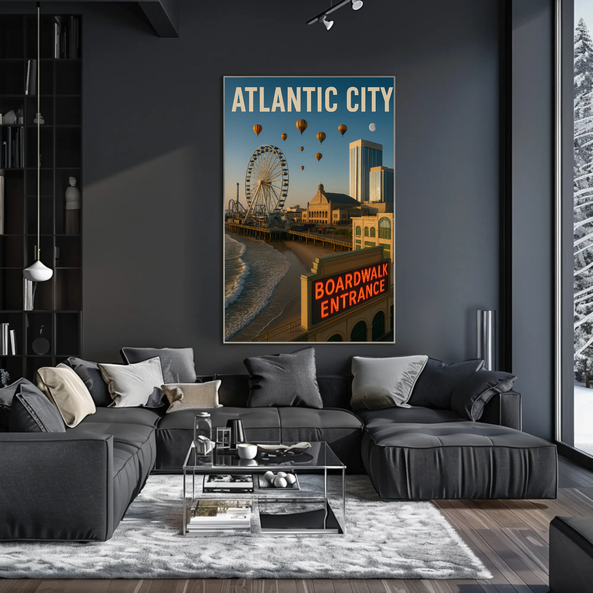 Atlantic City Boardwalk Nostalgia Travel Poster PosterGoat