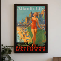 Atlantic City Mid-Century Glamour Vintage Travel Poster PosterGoat