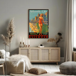 Atlantic City Mid-Century Glamour Vintage Travel Poster PosterGoat