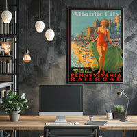 Atlantic City Mid-Century Glamour Vintage Travel Poster PosterGoat